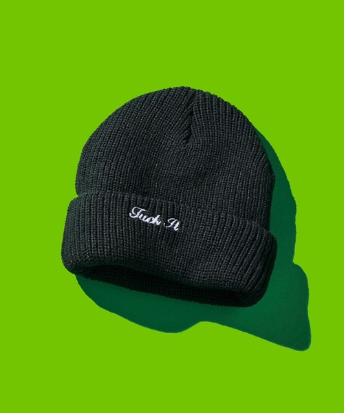 HUF（ハフ）の「FUCK IT BEANIE / HUF ビーニー ニット帽（ニットキャップ/ビーニー・メンズ・ブラック/グリーン/ヘザーグレー/ブルー系その他・O/S）」の5枚目の写真