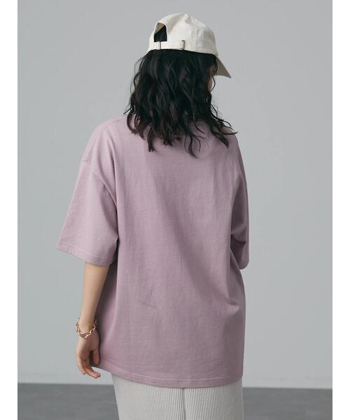CRAFT STANDARD BOUTIQUE(クラフトスタンダードブティック)の「16/-OE天竺布帛刺繍TEE *(Tシャツ/カットソー・レディース・オフホワイト/ラベンダー/ブルー・S/M/L)」の7枚目の写真