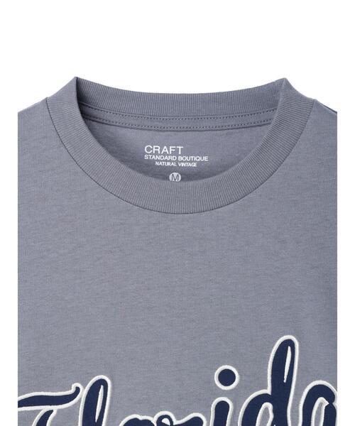 CRAFT STANDARD BOUTIQUE(クラフトスタンダードブティック)の「16/-OE天竺布帛刺繍TEE *(Tシャツ/カットソー・レディース・オフホワイト/ラベンダー/ブルー・S/M/L)」の10枚目の写真