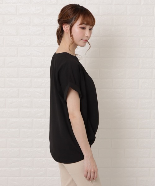 Lace Ladies(レースレディース)の「フロントタック半袖スキッパーシャツ(シャツ/ブラウス・レディース・ブラック/グレー/ホワイト/ネイビー/ミント・FREE)」の8枚目の写真