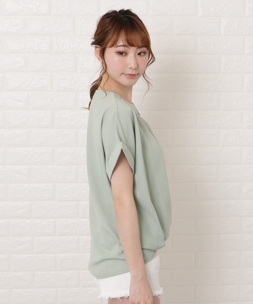 Lace Ladies(レースレディース)の「フロントタック半袖スキッパーシャツ(シャツ/ブラウス・レディース・ブラック/グレー/ホワイト/ネイビー/ミント・FREE)」の21枚目の写真
