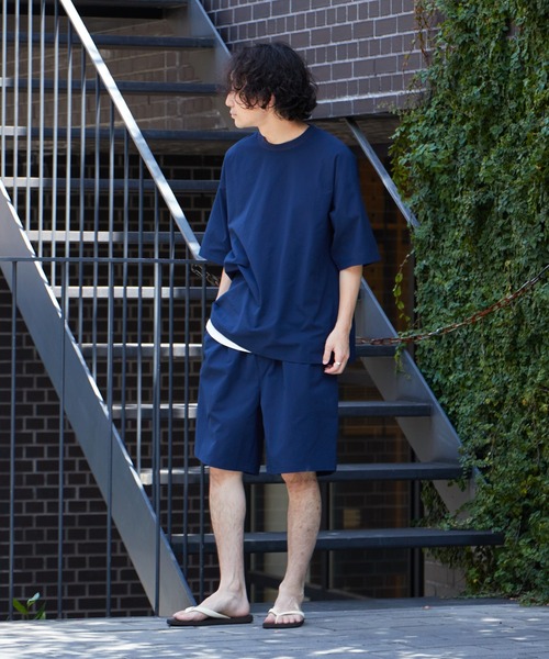 CIAOPANIC TYPY(チャオパニックティピー)の「【セットアップ対応】ストレッチシアサッカー クルーネックTee(Tシャツ/カットソー・メンズ・ブラック/ネイビー/ブルー・L/M)」の8枚目の写真