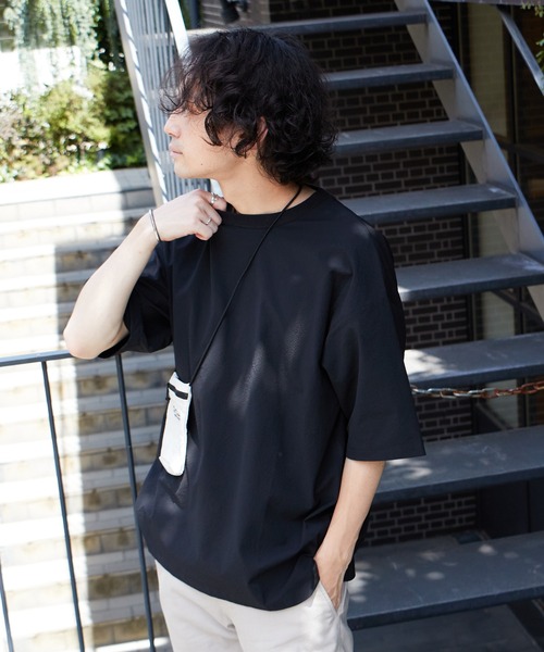 CIAOPANIC TYPY(チャオパニックティピー)の「【セットアップ対応】ストレッチシアサッカー クルーネックTee(Tシャツ/カットソー・メンズ・ブラック/ネイビー/ブルー・L/M)」の11枚目の写真