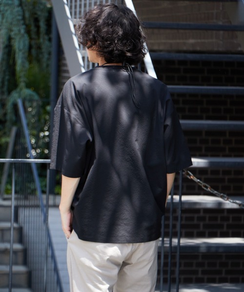 CIAOPANIC TYPY(チャオパニックティピー)の「【セットアップ対応】ストレッチシアサッカー クルーネックTee(Tシャツ/カットソー・メンズ・ブラック/ネイビー/ブルー・L/M)」の14枚目の写真