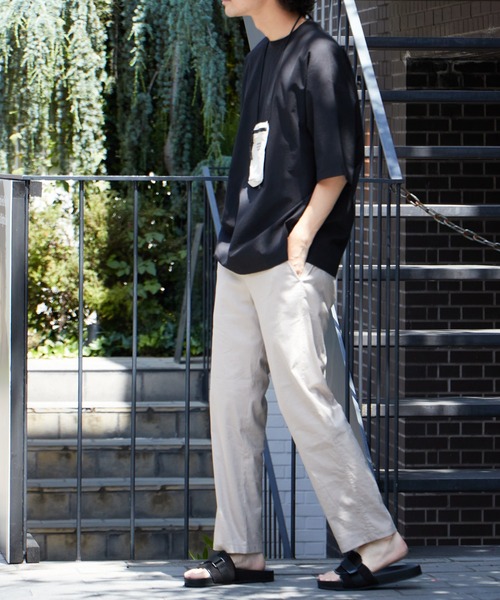 CIAOPANIC TYPY(チャオパニックティピー)の「【セットアップ対応】ストレッチシアサッカー クルーネックTee(Tシャツ/カットソー・メンズ・ブラック/ネイビー/ブルー・L/M)」の19枚目の写真