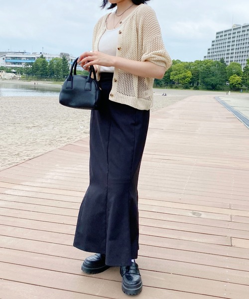 PairPair（ペアペア）の「メッシュニットカーディガン（カーディガン/ボレロ・レディース・アイボリー/ミント・フリー）」の3枚目の写真