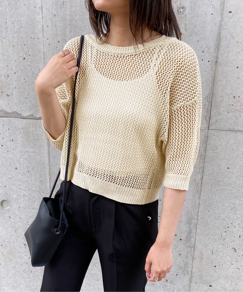 PairPair（ペアペア）の「メッシュニットカーディガン（カーディガン/ボレロ・レディース・アイボリー/ミント・フリー）」の5枚目の写真