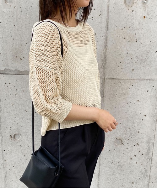 PairPair（ペアペア）の「メッシュニットカーディガン（カーディガン/ボレロ・レディース・アイボリー/ミント・フリー）」の6枚目の写真