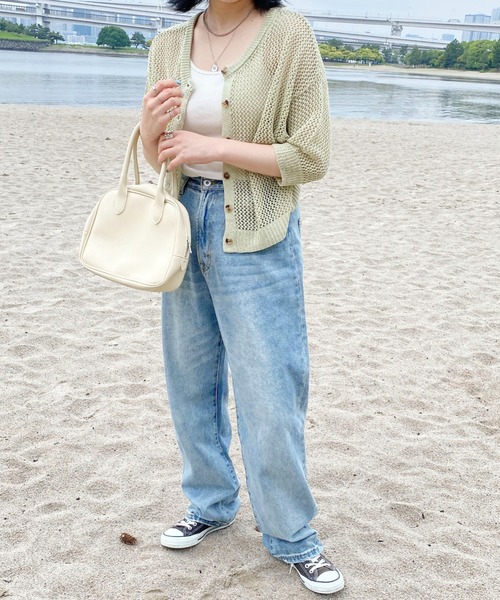 PairPair（ペアペア）の「メッシュニットカーディガン（カーディガン/ボレロ・レディース・アイボリー/ミント・フリー）」の8枚目の写真