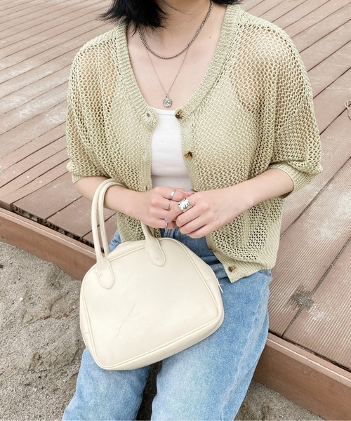 PairPair（ペアペア）の「メッシュニットカーディガン（カーディガン/ボレロ・レディース・アイボリー/ミント・フリー）」の18枚目の写真