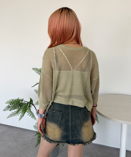 PairPair（ペアペア）の「メッシュニットカーディガン（カーディガン/ボレロ・レディース・アイボリー/ミント・フリー）」の16枚目の写真