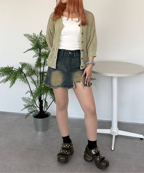 PairPair（ペアペア）の「メッシュニットカーディガン（カーディガン/ボレロ・レディース・アイボリー/ミント・フリー）」の17枚目の写真