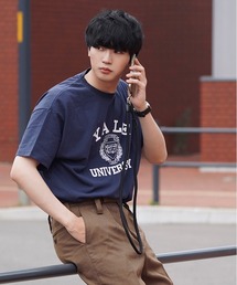 COURO | YALE Logo S/S Tee カレッジロゴ半袖Ｔシャツ(Tシャツ/カットソー)