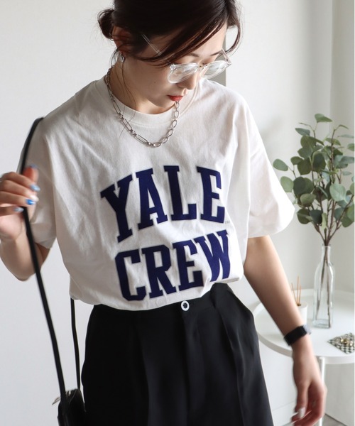 COURO(コウロ)の「YALE Logo S/S Tee カレッジロゴ半袖Tシャツ(Tシャツ/カットソー・レディース・ホワイト/ライトグレー/ネイビー/ホワイト系その他/グレー系その他/ネイビー系/ホワイト系その他2/グレー系その他2/ネイビー系1/ホワイト系その他3/グレー系その他3/ネイビー系2・M/L/XL)」の13枚目の写真