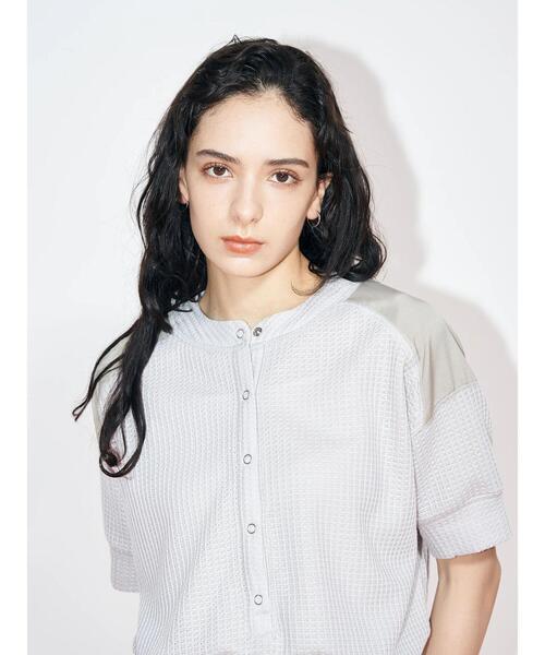 koe(コエ)の「ワッフルヘンリーネックプルオーバー*(Tシャツ/カットソー・レディース・グレー/オレンジ/ミント・FREE)」の4枚目の写真