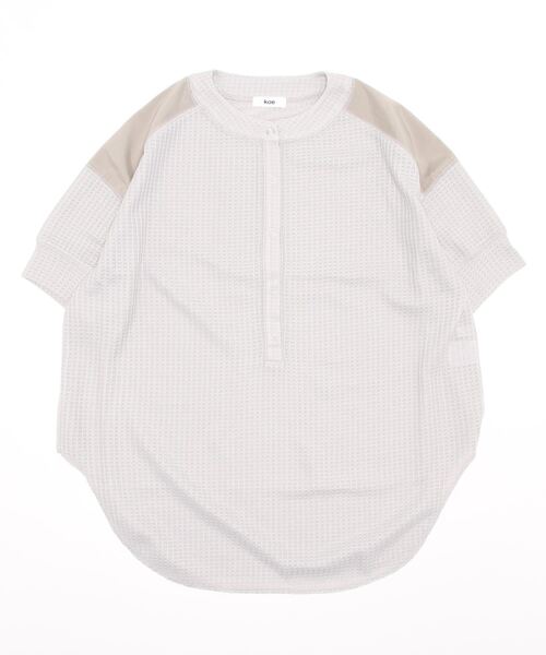 koe(コエ)の「ワッフルヘンリーネックプルオーバー*(Tシャツ/カットソー・レディース・グレー/オレンジ/ミント・FREE)」の7枚目の写真