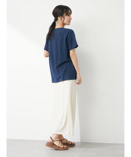 Green　Parks（グリーンパークス）の「サークルロゴTシャツ（Tシャツ/カットソー・レディース・ネイビー/オフホワイト・FREE）」の7枚目の写真