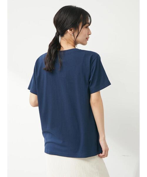 Green　Parks（グリーンパークス）の「サークルロゴTシャツ（Tシャツ/カットソー・レディース・ネイビー/オフホワイト・FREE）」の9枚目の写真