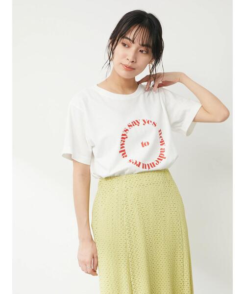 Green　Parks（グリーンパークス）の「サークルロゴTシャツ（Tシャツ/カットソー・レディース・ネイビー/オフホワイト・FREE）」の13枚目の写真
