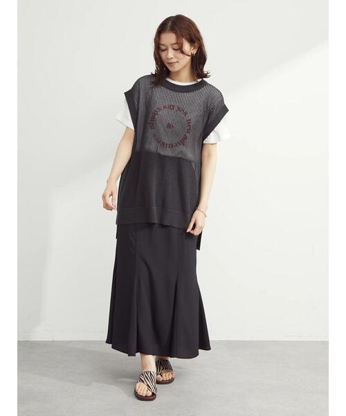 Green　Parks（グリーンパークス）の「サークルロゴTシャツ（Tシャツ/カットソー・レディース・ネイビー/オフホワイト・FREE）」の16枚目の写真