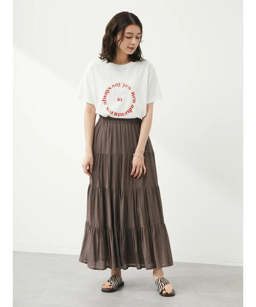 Green　Parks（グリーンパークス）の「サークルロゴTシャツ（Tシャツ/カットソー・レディース・ネイビー/オフホワイト・FREE）」の18枚目の写真