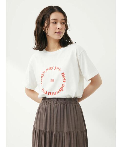 Green　Parks（グリーンパークス）の「サークルロゴTシャツ（Tシャツ/カットソー・レディース・ネイビー/オフホワイト・FREE）」の21枚目の写真