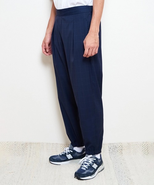 美品 is-nessｘNEAT ロロピアーナ トラックパンツ ネイビー Ｌ is-ness (イズネス) is-nessxNEAT LORO PIANA SPORT FABRICS PANTS