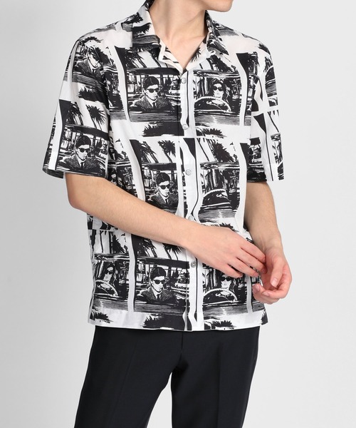 Paul Smith（ポールスミス）の「モノクロームシネマ オープンカラーシャツ / 223360 905U（シャツ/ブラウス・メンズ・ホワイト×ブラック・SMALL/MEDIUM/LARGE/X-LARGE）」の7枚目の写真