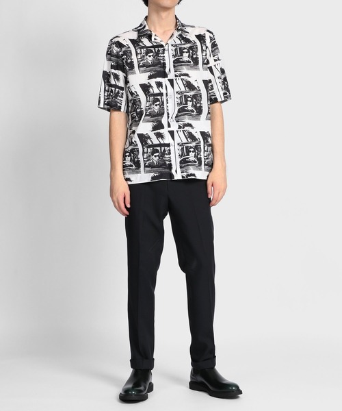 Paul Smith（ポールスミス）の「モノクロームシネマ オープンカラーシャツ / 223360 905U（シャツ/ブラウス・メンズ・ホワイト×ブラック・SMALL/MEDIUM/LARGE/X-LARGE）」の5枚目の写真
