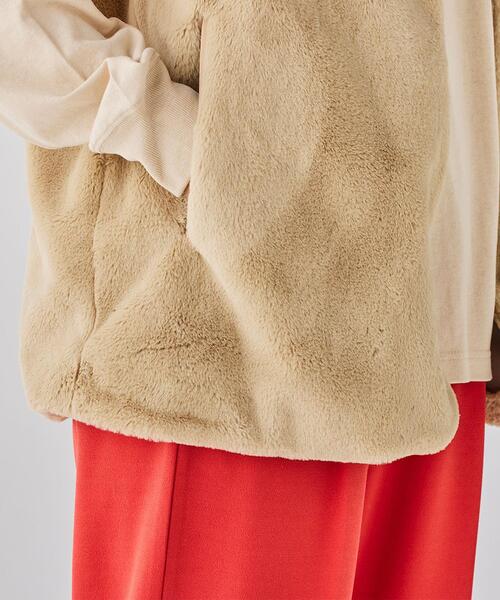 coen（コーエン）の「フェイクファーベスト（ベスト・レディース・ブラウン/ダークグレー/ベージュ・M/L）」の13枚目の写真