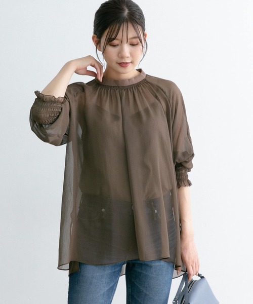 URBAN RESEARCH ROSSO（アーバンリサーチロッソ）の「ヨウリュウシアーチュニックブラウス（シャツ/ブラウス・レディース・アイボリー/モカ・FREE）」の2枚目の写真