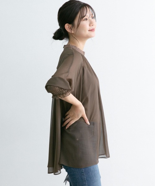 URBAN RESEARCH ROSSO（アーバンリサーチロッソ）の「ヨウリュウシアーチュニックブラウス（シャツ/ブラウス・レディース・アイボリー/モカ・FREE）」の5枚目の写真