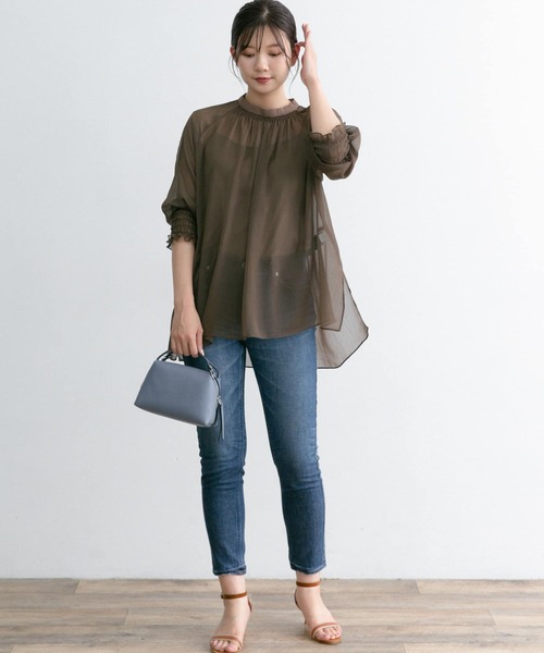 URBAN RESEARCH ROSSO（アーバンリサーチロッソ）の「ヨウリュウシアーチュニックブラウス（シャツ/ブラウス・レディース・アイボリー/モカ・FREE）」の6枚目の写真