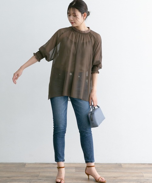 URBAN RESEARCH ROSSO（アーバンリサーチロッソ）の「ヨウリュウシアーチュニックブラウス（シャツ/ブラウス・レディース・アイボリー/モカ・FREE）」の7枚目の写真