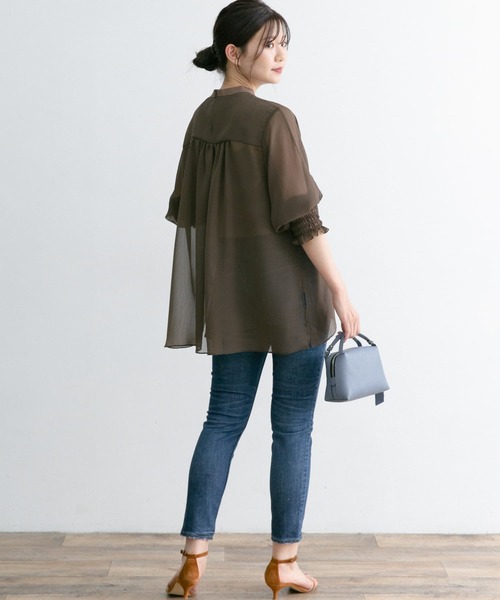 URBAN RESEARCH ROSSO（アーバンリサーチロッソ）の「ヨウリュウシアーチュニックブラウス（シャツ/ブラウス・レディース・アイボリー/モカ・FREE）」の8枚目の写真