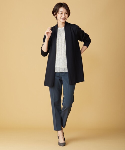 J.PRESS Ladies(J.プレス レディス)の「プリントプリーツ カットソー(Tシャツ/カットソー・レディース・ベージュ系5/グリーン系5/ネイビー系5/ピンク系5・SMALL)」の8枚目の写真