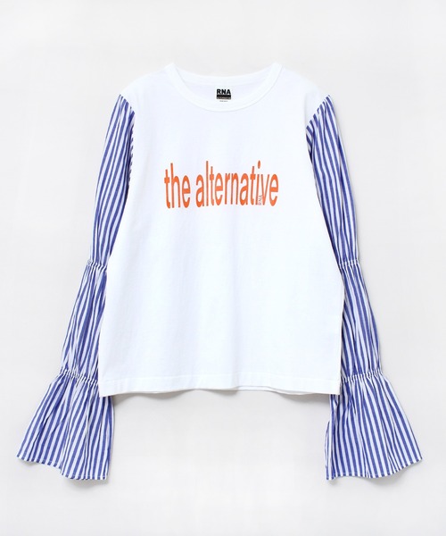 RNA(アールエヌエー)の「M1901 ストライプキャンディ-T(Tシャツ/カットソー・レディース・ホワイト/ブラック/イエロー・MEDIUM)」の2枚目の写真