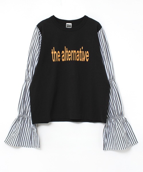 RNA(アールエヌエー)の「M1901 ストライプキャンディ-T(Tシャツ/カットソー・レディース・ホワイト/ブラック/イエロー・MEDIUM)」の3枚目の写真