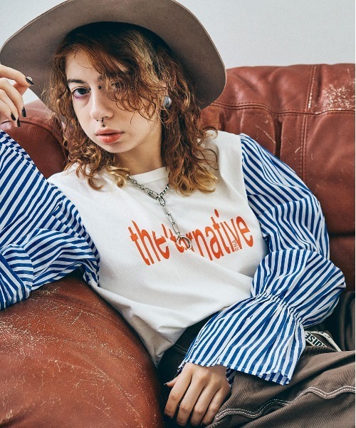 RNA(アールエヌエー)の「M1901 ストライプキャンディ-T(Tシャツ/カットソー・レディース・ホワイト/ブラック/イエロー・MEDIUM)」の9枚目の写真