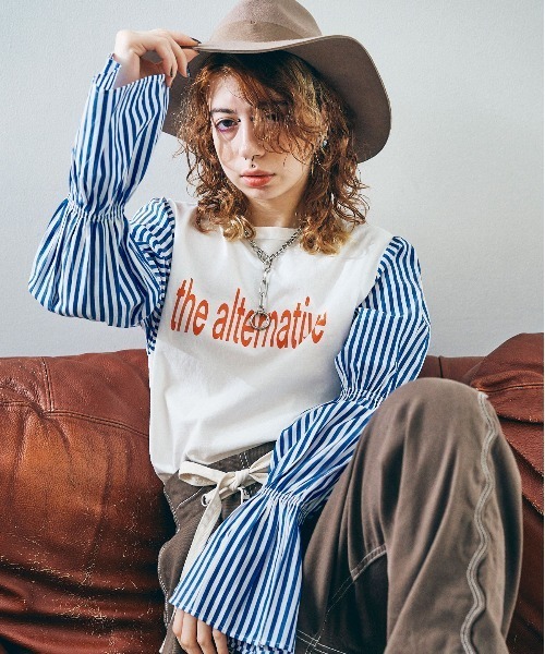 RNA(アールエヌエー)の「M1901 ストライプキャンディ-T(Tシャツ/カットソー・レディース・ホワイト/ブラック/イエロー・MEDIUM)」の21枚目の写真