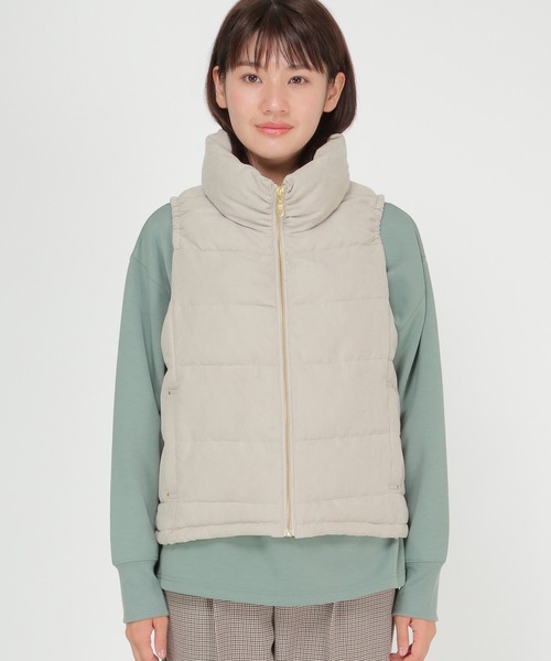 ikka（イッカ）の「細コールフェイクダウンベスト（ダウンベスト・レディース・チャコールグレー/ベージュ・M/L）」の3枚目の写真