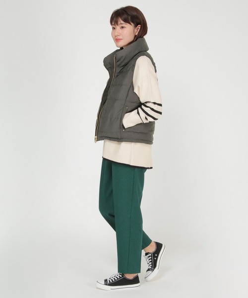 ikka（イッカ）の「細コールフェイクダウンベスト（ダウンベスト・レディース・チャコールグレー/ベージュ・M/L）」の5枚目の写真