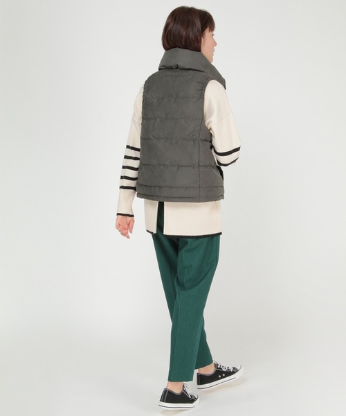 ikka（イッカ）の「細コールフェイクダウンベスト（ダウンベスト・レディース・チャコールグレー/ベージュ・M/L）」の9枚目の写真