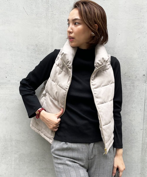 ikka（イッカ）の「細コールフェイクダウンベスト（ダウンベスト・レディース・チャコールグレー/ベージュ・M/L）」の22枚目の写真