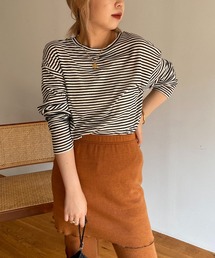 CAPRICIEUX LE'MAGE | シアーボーダーBIG Tシャツ(Tシャツ/カットソー)