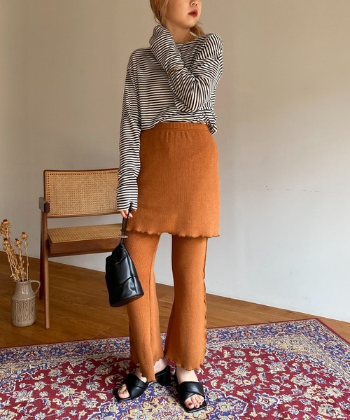 CAPRICIEUX LE'MAGE（カプリシューレマージュ）の「シアーボーダーBIG Tシャツ（Tシャツ/カットソー・レディース・ブラック/ベージュ・FREE）」の16枚目の写真