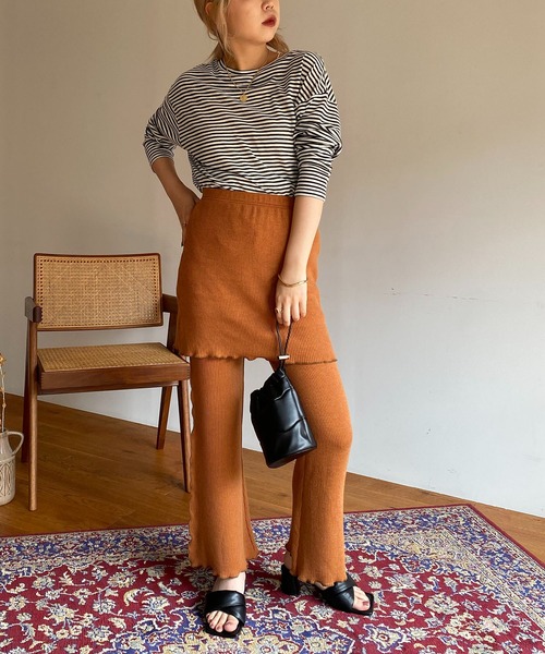 CAPRICIEUX LE'MAGE（カプリシューレマージュ）の「シアーボーダーBIG Tシャツ（Tシャツ/カットソー・レディース・ブラック/ベージュ・FREE）」の18枚目の写真