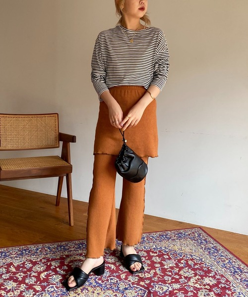 CAPRICIEUX LE'MAGE（カプリシューレマージュ）の「シアーボーダーBIG Tシャツ（Tシャツ/カットソー・レディース・ブラック/ベージュ・FREE）」の19枚目の写真