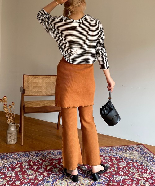 CAPRICIEUX LE'MAGE（カプリシューレマージュ）の「シアーボーダーBIG Tシャツ（Tシャツ/カットソー・レディース・ブラック/ベージュ・FREE）」の20枚目の写真