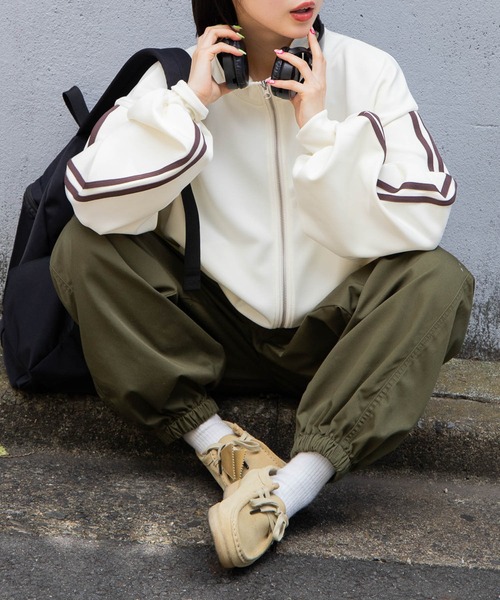 WEGO(ウィゴー)の「WEGO/トラックジャケット(ブルゾン・レディース・サックスブルー/ホワイト・FREE)」の12枚目の写真